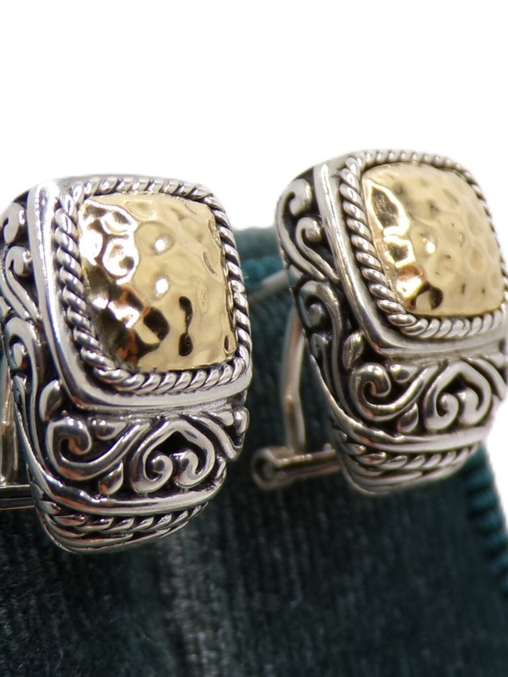 Samuel B. 925/18k Bali Elegant Huggies Hoop Earrings, Chunky Hoops Earrings